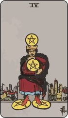 Bốn Tiền, Four of Pentacles